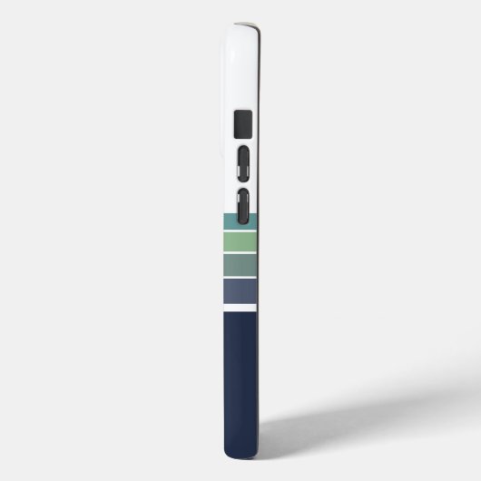 Retro/Mod blauw en groen gestreept Case-Mate iPhone Case (Achterkant / Links)