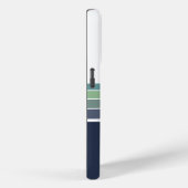 Retro/Mod blauw en groen gestreept Case-Mate iPhone Case (Achterkant / Rechts)