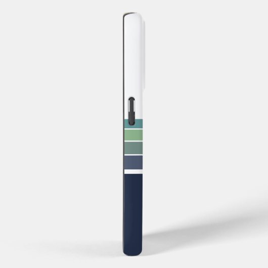 Retro/Mod blauw en groen gestreept Case-Mate iPhone Case (Achterkant / Rechts)