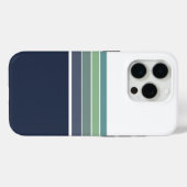 Retro/Mod blauw en groen gestreept Case-Mate iPhone Case (Achterkant (horizontaal))
