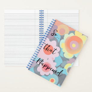 Retro mod bloemen aangepast journaal notitieboek