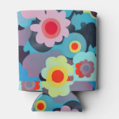 Retro mod bloemen blikjeskoeler (Achterkant)