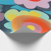 Retro mod bloemen cadeaupapier (Hoek)