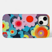 Retro mod bloemen  Case-Mate iPhone case (Achterkant (horizontaal))