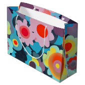 Retro mod bloemen  groot cadeauzakje (Achterkant Gekanteld)