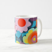 Retro mod bloemen koffiemok (Voorkant rechts)