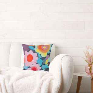 Retro mod bloemen kussen