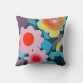 Retro mod bloemen kussen (Achterkant)