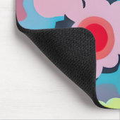 Retro mod bloemen  muismat (Hoek)