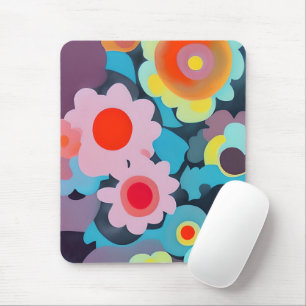 Retro mod bloemen  muismat