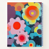 Retro mod bloemen  notitieboek (Achterkant)