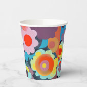 Retro mod bloemen papieren bekers (Links)