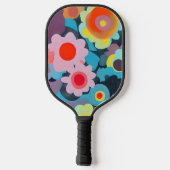 Retro mod bloemen pickleball paddle (Achterkant)