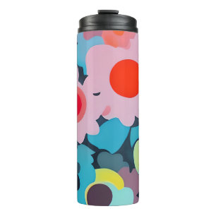 Retro mod bloemen  thermosbeker