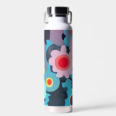 Retro mod bloemen  waterfles (Voorkant)