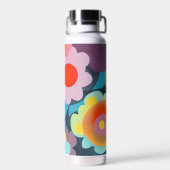 Retro mod bloemen  waterfles (Achterkant)