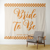 Retro Mod Bride wordt Vrijgezellenfeest Achtergron Wandkleed (In Situ (horizontaal))