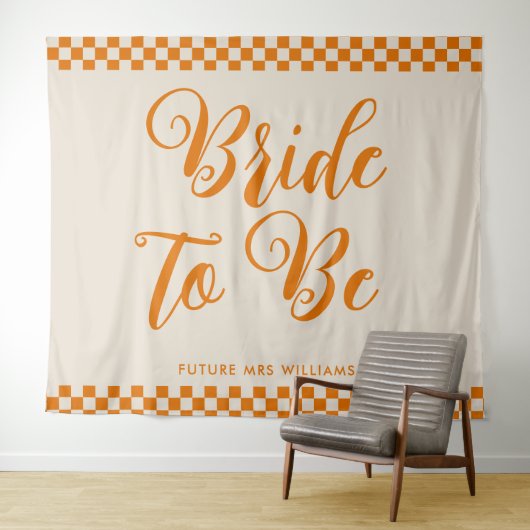 Retro Mod Bride wordt Vrijgezellenfeest Achtergron Wandkleed (In Situ (horizontaal))