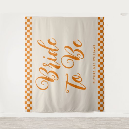 Retro Mod Bride wordt Vrijgezellenfeest Achtergron Wandkleed (Voorkant)