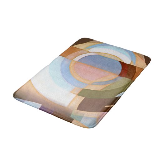 Retro Mod Brown en Blue Grapic Cirtern Pattern Badmat (Gekanteld)