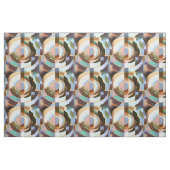 Retro Mod Brown en Blue Grapic Cirtern Pattern Stof (Yard (91,4 cm))