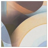 Retro Mod Brown en Blue Grapic Cirtern Pattern Stof (Close Up)