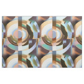 Retro Mod Brown en Blue Grapic Cirtern Pattern Stof (Fat Quarter)