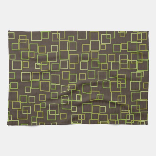 Retro Mod Brown Limoen Kitchen Towel Gift Theedoek (Horizontaal)