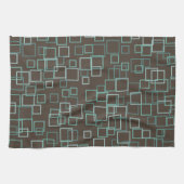 Retro Mod Brown Turquoise Kitchen Towel Gift Theedoek (Horizontaal)