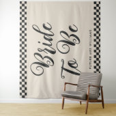 Retro Mod bruid die op het punt staat te trouwen B Wandkleed (In situ)