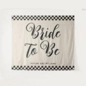 Retro Mod bruid om te trouwen Bruids douche achter Wandkleed (Voorkant (horizontaal))