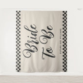 Retro Mod bruid om te trouwen Bruids douche achter Wandkleed (Voorkant)