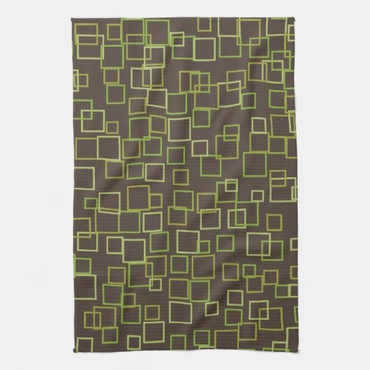 Retro Mod Bruine Limoen Keukenhanddoek Cadeau (Verticaal)