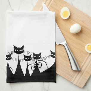 Retro Mod Cats Theedoek