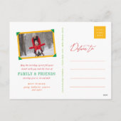 Retro mod cirkels gloeiende Abstracte kerstboom Feestdagenkaart (Achterkant)