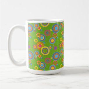 Retro Mod-cirkels op groen Koffiemok