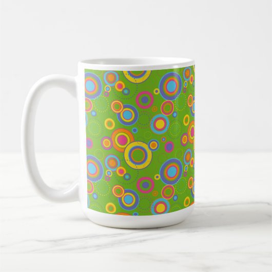 Retro Mod-cirkels op groen Koffiemok (Links)