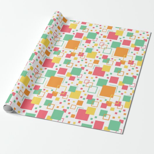 Retro Mod Citrus Cadeaupapier (Uitgerold)