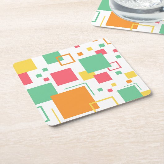 Retro Mod Citrus Kartonnen Onderzetters (Schuin)