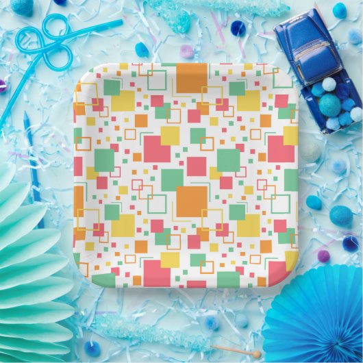 Retro Mod Citrus Papieren Bordje (Feest)