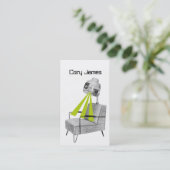 Retro Mod  Dryer Haarstylist Visitekaartje (Staand voorkant)