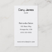 Retro Mod  Dryer Haarstylist Visitekaartje (Achterkant)