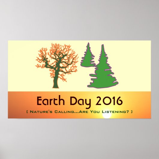 Retro Mod Earth Day 2016 Afdrukken Poster (Voorkant)