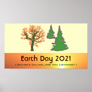 Retro Mod Earth Day 2021 Poster Afdrukken