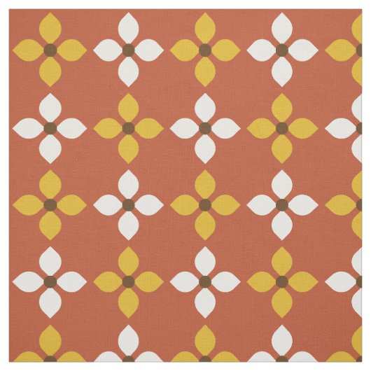 Retro Mod Floral Pattern Stof (Swatch)