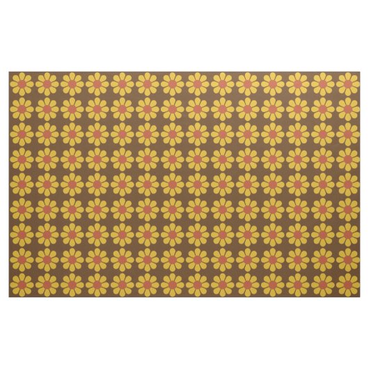 Retro Mod Floral Pattern Stof (Yard (91,4 cm))