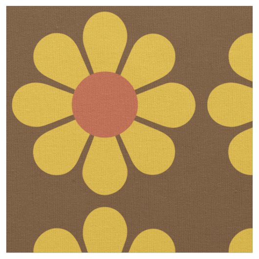 Retro Mod Floral Pattern Stof (Close Up)