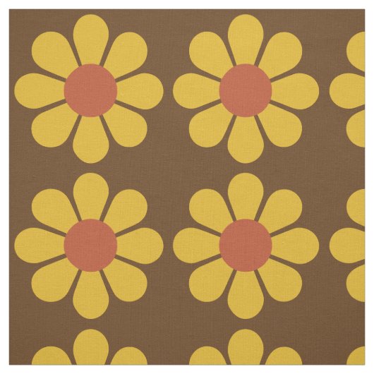 Retro  Mod Floral Pattern Stof (Swatch)