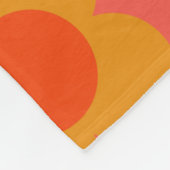 Retro Mod Flower Pattern in Oranje Fleece Deken (Hoek)