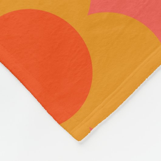 Retro Mod Flower Pattern in Oranje Fleece Deken (Hoek)